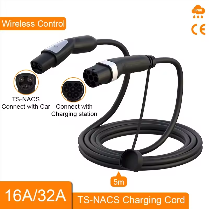 Feyree Type 2 → NACS charging cable, 32A 7 kW, 5 m